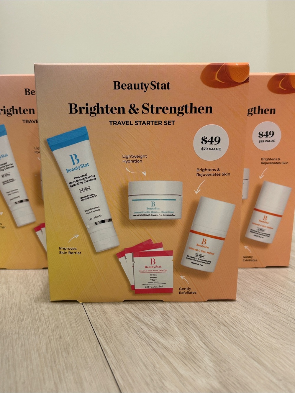 BeautyStat (NWT) Brighten & Strengthen Travel Set -Set of 3